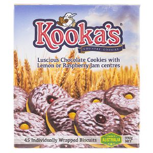 Kookas Country Cookies Choc Lemon and Choc Raspberry 45 Pack